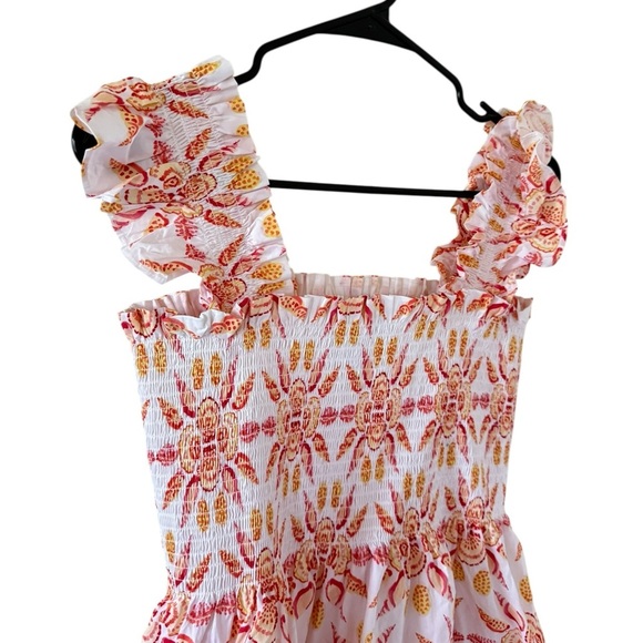 Hill House Elizabeth Mini Nap Dress in Orange Shell Mosaic - Picture 7 of 8